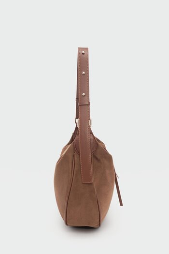 La La'Graccio Paris La'Graccio Paris Women's Zra Equivalent Soft Leather Baguette Bag Brown Suede