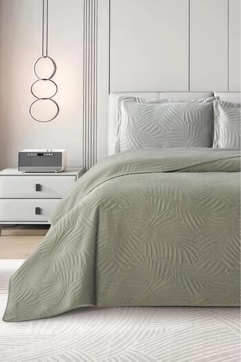 Çeyiz Diyarı Munich Double Luxury Velvet 240X260 cm Bedspread Gray