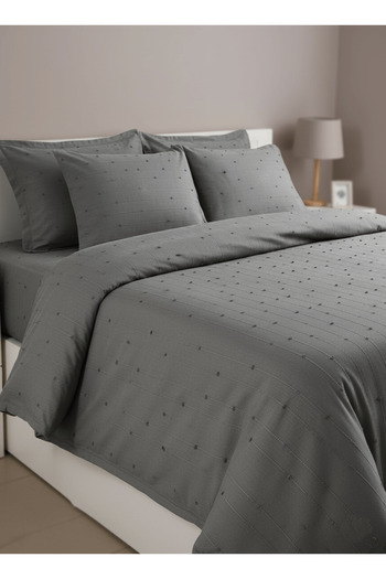 Madame Dower Loom Collection Gray Bedspread Set - 260X250 cm + 4 Pillowcases