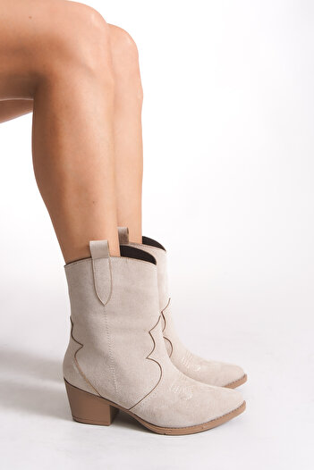 Riccon Women's Short Western Boots 0012900 Tan Suede