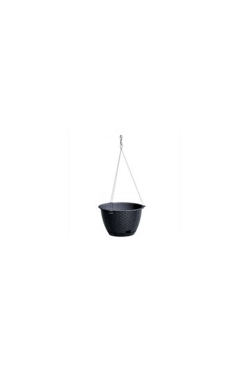 Prosperplast Decorative Flower Pot with Chain, Round, Anthracite, 24.316 cm, Ratolla Round WS