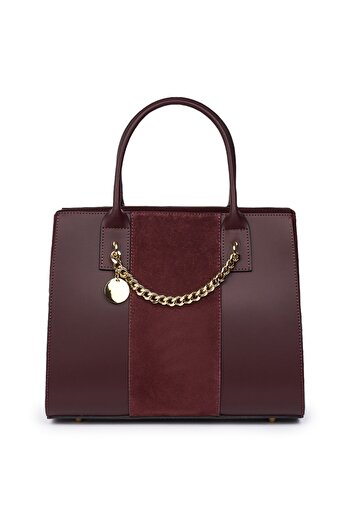 myOwn Genuine leather bag with two compartments Narcisa, dark blue
