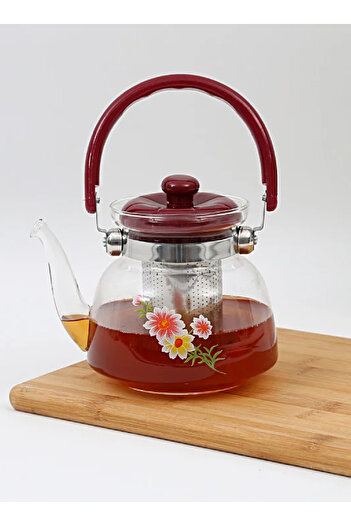 ELEGANT HOME 850ml Heat-Resistant Glass Teapot with Stainless Steel Filter