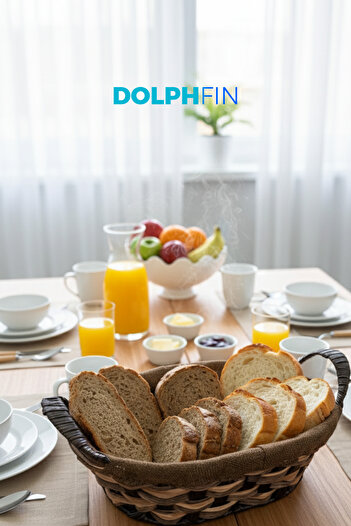 DolphFin Wicker Design Bread Bowl Oval Sarman