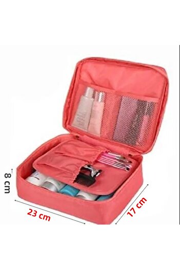 Ecoform Organizer Καλλυντική τσάντα μακιγιάζ Αδιάβροχη με ιδιότητες σομόν (ΜΕΓΕΘΗ 17*23*8 CM)