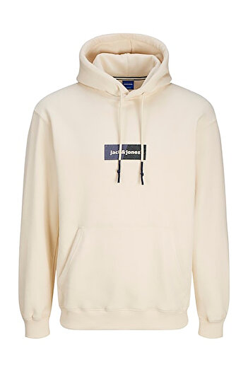 Jack & Jones Ανδρικό φούτερ με κουκούλα σε λευκό χρώμα 12262428_JORBRONX RECTANGLE SWEAT H