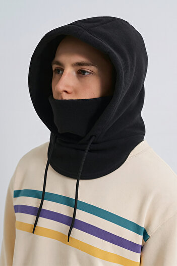 Homy Life Windproof Fleece Hooded Balaklava |   Winter Drawstring Face Mask |   Men's Hat Beanie Neck Warmer