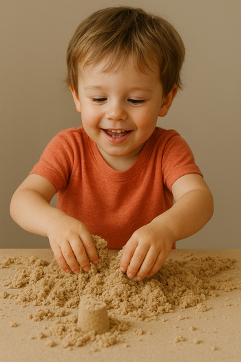 BuMeria Natural Kinetic Sand 1 kg |   Soft Textured Educational Play Sand That Enhances Creativity (with Mold Gift)