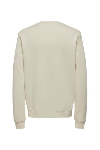 Only & Sons Світшот Onsconnor Authentic Reg з круглим вирізом - кремовий 22030625