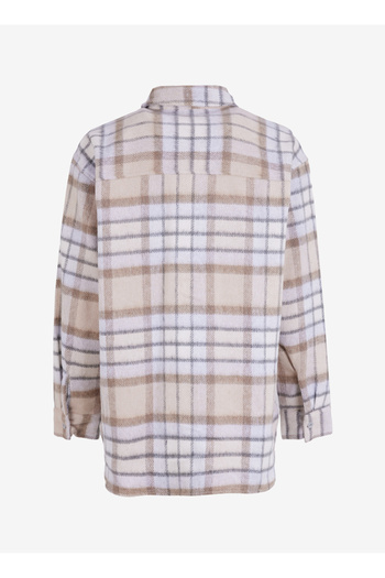 Lee Cooper Cămașă pentru femei Regular Fit cu guler clasic în carouri bej - maro 251 LCF 241002 LAYS BEIGE-TABA CARO