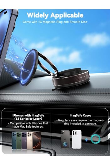 Yelejoy 360 Adjustable Vacuum Magnetic Phone Holder,Magnetic Suction Phone Mount for MagSafe Case