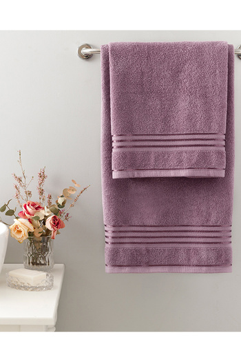 English Home Відкритий набір бавовняних пухнастих банних рушників Murdum Romantic Stripe