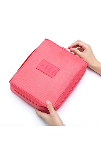 Ecoform Organizer Καλλυντική τσάντα μακιγιάζ Αδιάβροχη με ιδιότητες σομόν (ΜΕΓΕΘΗ 17*23*8 CM)