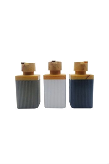 shopwave Mimosa Striped Wooden Liquid Soap Dispenser 1 Piece -Y-868