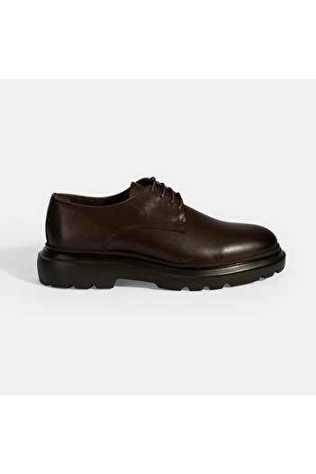 Desa Men's Brown Lace-Up Leather Classic Shoes