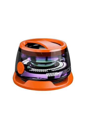 Vikefon Orange Bluetooth Speaker with Multi-RGB Color Light and Magnetic Phone Holder for Shower Roo