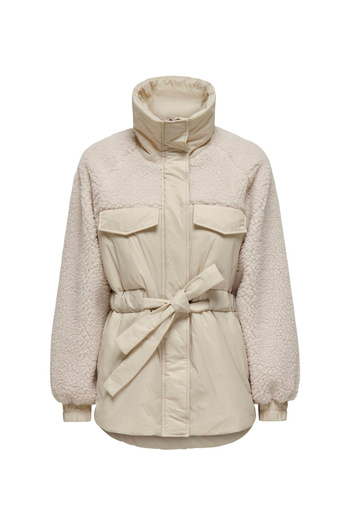 ONLY Stand Collar Cream Women's Coat Onlerika Mix Jacket Life Cc Otw