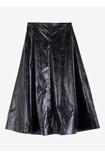 Sisley Normal Waist Black Women's Long Skirt 4Xaul002E