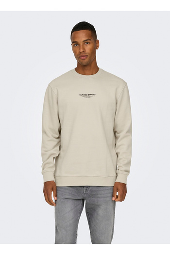 Only & Sons ONSCURATED REG Crew Neck Φούτερ Μπεζ - 22030923