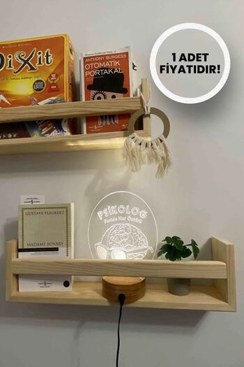 Moola Single Montessori Children's Room Educational Bookcase Shelf, Wooden Wall Shelf
