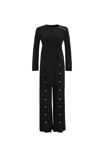 MISS DALIDA T25Y-6019 Missdalida Button Detail Knit Tunic