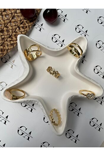 gunessaccessories Gold Yüzük Seti 6'Lı VIP