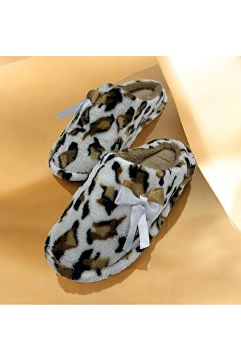 Lion Women's Bow-Knotted Inner Carpet Guest Slippers