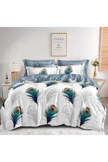 Patul Bubmac Finet Linen, Sulphur, Double Bed, 2 Persons, 6 Pieces - Flower Pattern
