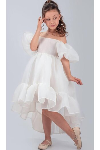 Tarz Çocuk Ruffled Princess Girls' Evening Dress Special Occasion and Invitation Dress