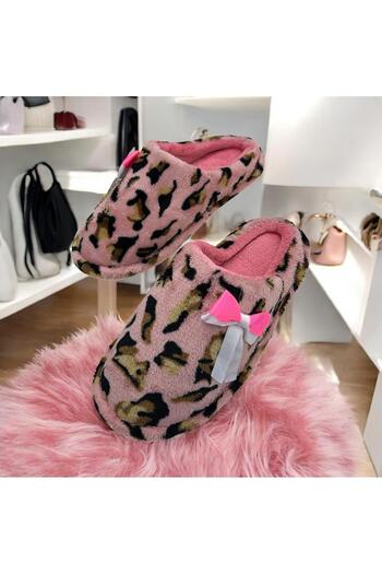 Lion Women's Bow-Knotted Inner Carpet Guest Slippers