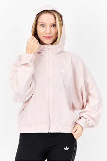 adidas Women Sportswear Fit Long Sleeve Outdoor Jacket, Pink