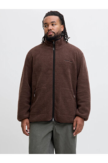 Jack & Jones Jack Jones Jornorrebro Teddy Jacket Pls Ανδρικό μπορντό παλτό μεγάλου μεγέθους 12284073-18