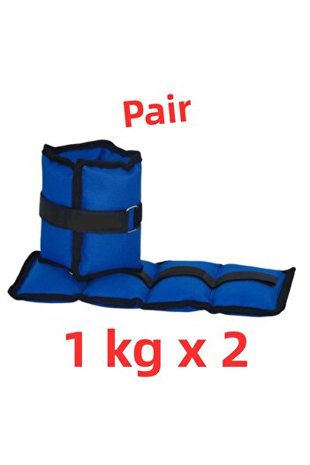 Om 1 kg 2 bucăți greutate albastră pentru mâini și glezne, terapie fizică, exerciții de reabilitare, greutate de nisip