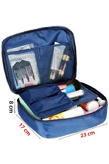 Ecoform Organizer Καλλυντική τσάντα μακιγιάζ με αδιάβροχη προδιαγραφή Navy Blue (ΔΙΑΣΤΑΣΕΙΣ 17*23*8 CM)