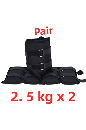 Om 2,5 kg 2 bucăți greutate neagră pentru mâini și glezne, terapie fizică, exerciții de reabilitare, greutate de nisip