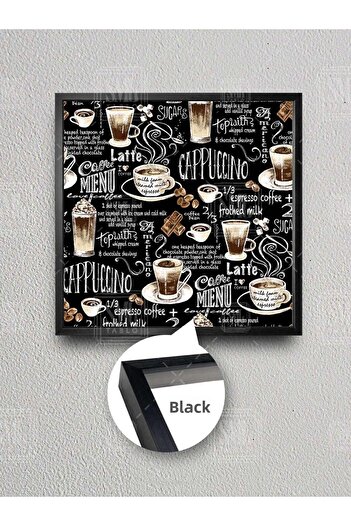 SML TABLO Decor cafenea Cafea Latte Cafea Restaurant Decor bucătărie Pictură pătrată înrămată pe pânză