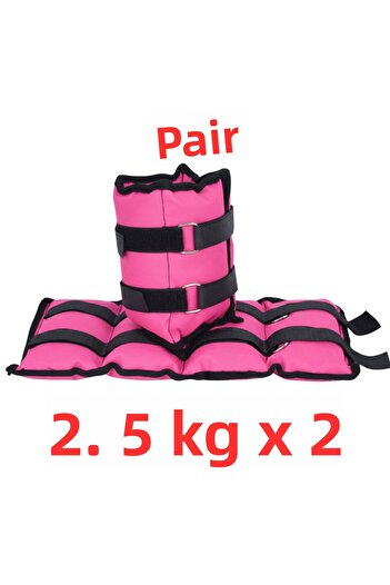 Om 2.5kg 2Pcs Pink Hand and Foot Wrist Weight Physical Therapy Rehabilitation Exercise Sand Weight