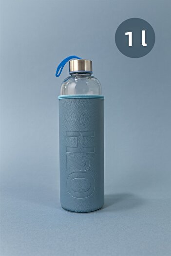 Fhilli H2O Leather Covered Glass Flask 1000 ml