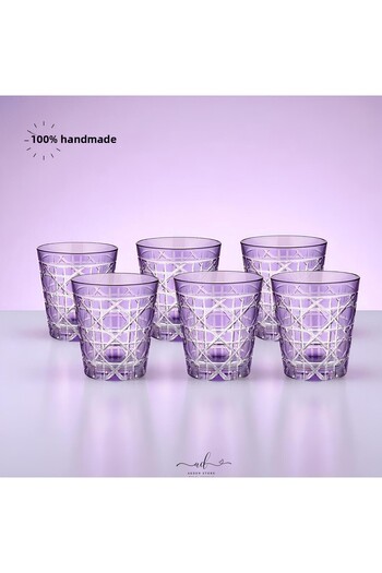 AKDEN STORE Crystal Decor Colorful Water Glass Set of 6 275ml