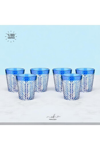 AKDEN STORE Crystal Decor Colorful Water Glass Set of 6 275ml
