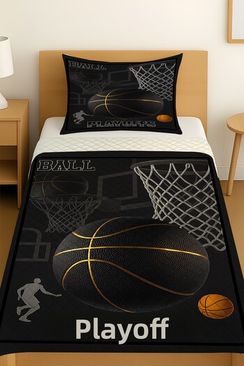 3D ELSE HALI Basketball Patterned Single Pique Set Bedspread