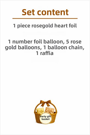 parti hediye sepeti 1 Year Old Birthday Balloon Set Rosegold Heart Foil |   Number Balloons and Balloon Chain Included