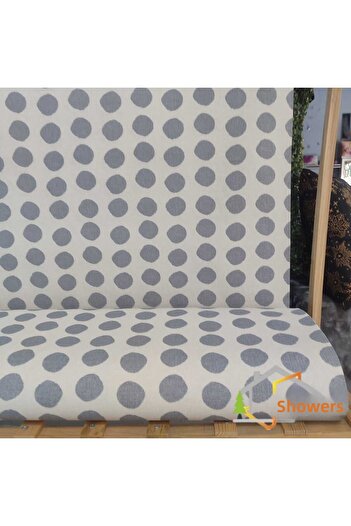 DÜŞLER EV TEKSTİLİ Polka Dot Water and Stain Repellent Panama Linen Duck Fabric Cloth