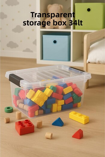 Depa 34 L Transparent Storage Box & Organizing Box & Toy Box