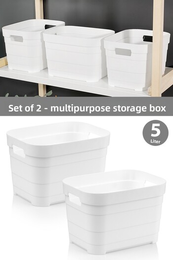 Meleni Home 2 Pieces Decorative Pyramid Storage Box - Closet Organizer Multi-Purpose Organizer 5 Liters White