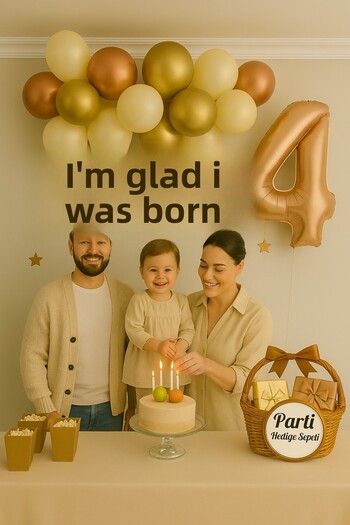 parti hediye sepeti Birthday Balloon Set Rosegold Gold White |   Includes Number Foil and Happy Birthday Writing