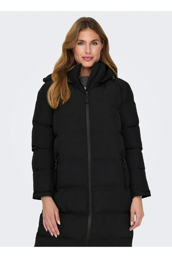 ONLY Palton negru pentru femei ONLPAULA PREMIUM PUFFER LONG OTW