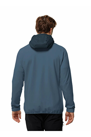 Jack Wolfskin Dark Blue Men's Hooded Collar Regular Fit Jacket 1710512Routeburn Pro Hybrid m