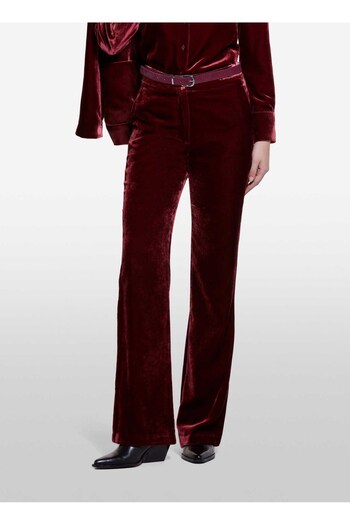 Sisley Normal Waist Normal Red Women's Trousers 41Eulf06A