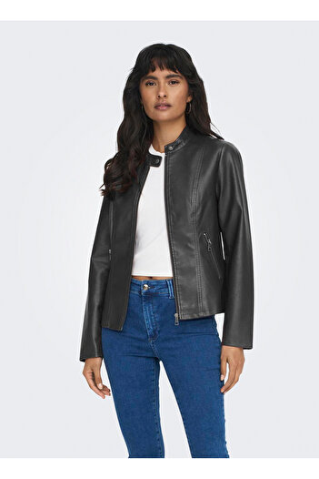 ONLY Black Women's Coat Onlnewmelisa Faux Leather Jacket Cc